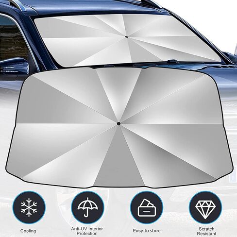 Car Windshield Sunshade Umbrella, Foldable Car Windshield Sun Shade Cover, UV Block Coating, Front Window Heat Insulation Protection in Saudi Arabia