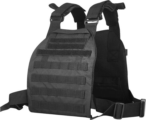 Tactical Adjustable Weighted Vest for Men and Women WODs, Strength Endurance Training Fitness Workouts Running - Quick Release, Molle System in Saudi Arabia