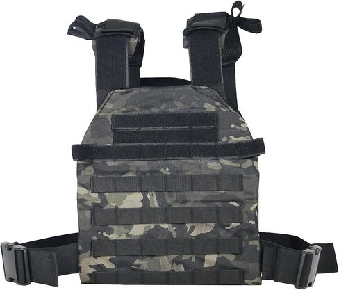 Tactical Adjustable Weighted Vest for Men and Women WODs, Strength Endurance Training Fitness Workouts Running - Quick Release, Molle System in Saudi Arabia