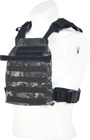 Tactical Adjustable Weighted Vest for Men and Women WODs, Strength Endurance Training Fitness Workouts Running - Quick Release, Molle System in Saudi Arabia