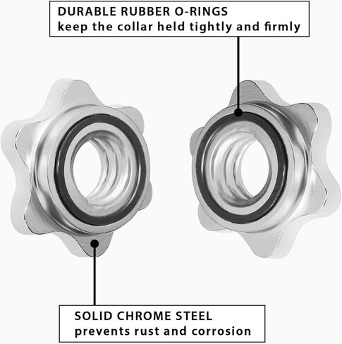 A2ZCARE Standard Barbells Spin Lock الياقات الدمبل - برغي طوق قفل دوار - غطاء صامولة سداسية 25 مم لتمارين رفع الأثقال واللياقة البدنية in Kuwait