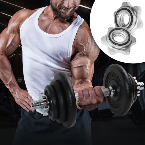 A2ZCARE Standard Barbells Spin Lock الياقات الدمبل - برغي طوق قفل دوار - غطاء صامولة سداسية 25 مم لتمارين رفع الأثقال واللياقة البدنية in Kuwait