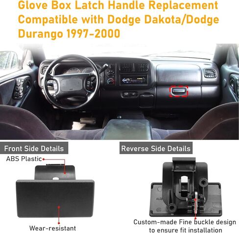 Moonlinks متوافقة مع GMC Canyon/Chevy Colorado Glove Box Latch Handle 2004-2012، لـ Hummer H3 2006-2010 مجموعة استبدال مقبض مزلاج مقصورة القفازات، OEM 10391626، مزلاج غطاء صندوق القفازات الأسود in Kuwait
