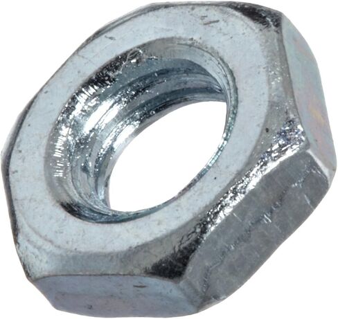 أجزاء صغيرة من صامولة سداسية من الصلب، لمسة نهائية مطلية بالزنك، الفئة 4، DIN 439B، متري، حجم الخيط M4-0.7، عرض 7 مم عبر الشقق، سمك 2.2 مم (عبوة من 100 قطعة) in Kuwait