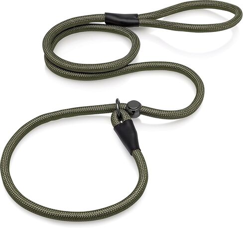 4Knines Durable Slip Lead Dog Leash with Adjustable Metal Slide Toggle, Mountain Climbing Rope Leash, Dog Training Leash - 6FT (Black) in Saudi Arabia