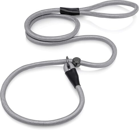 4Knines Durable Slip Lead Dog Leash with Adjustable Metal Slide Toggle, Mountain Climbing Rope Leash, Dog Training Leash - 6FT (Black) in Saudi Arabia