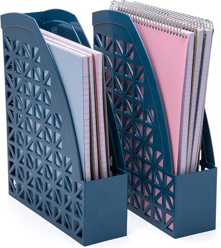 منظم مكتب بلاستيك من مينترا، حافظة مجلات 2 قطعة (بني) in Kuwait