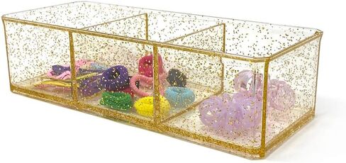 Isaac Jacobs Clear Acrylic 3 Section Organizer- Three Compartment Drawer Tray and Storage Solution for Office, Bathroom, Kitchen, Supplies, and More (Marble) in Saudi Arabia