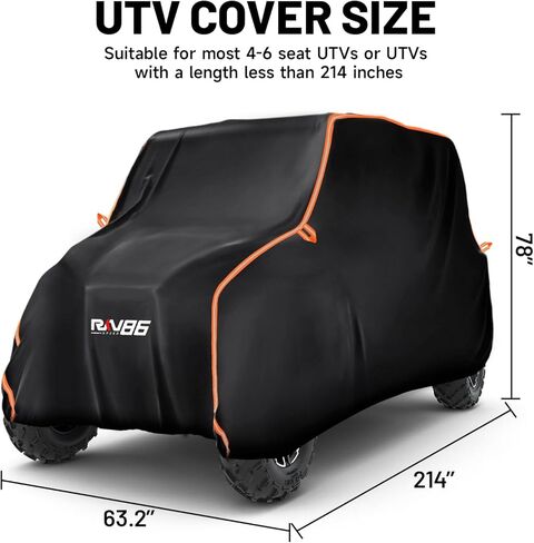 UTV Covers, Waterproof Outdoor Heavy Duty UTV Cover 4-6 Seats, 420D Oxford fabric, Compatible with most 4-6 Seats UTV or UTV less than 157 inches in Length(214"x63.2"x78") in Kuwait