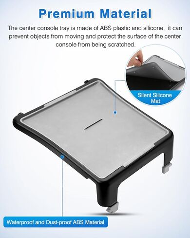 صينية وحدة التحكم المركزية للسيارة لطراز تسلا 3 / موديل Y 2020-2024 طاولة تناول الطعام متعددة الوظائف صينية طعام ومسند للذراع منظم مقاوم للغبار موديل 3 موديل Y ملحقات داخلية باللون الرمادي in Kuwait