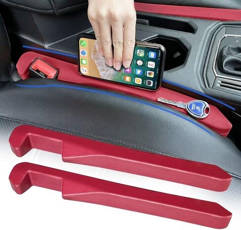 Car Seat Gap Filler 2 Pack- Universal Car Gap Filler for Car, SUV, Truck to Fill The Gap Between Side Seat and Console Stop Things from Dropping Car Accessories Interior (Red) in Kuwait