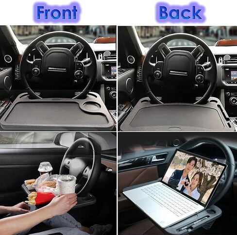 مكتب غداء السيارة المحمول، صينية مقعد عجلة قيادة السيارة مع حامل أكواب، طاولة مقعد السيارة للكتابة والعمل والشرب وتناول الطعام in Kuwait