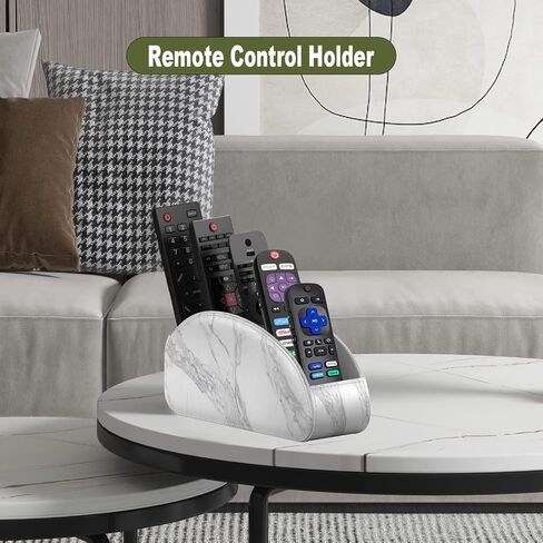 Remote Control Holder, Leather TV Remote Caddy/Box/Tray for Bedside Table/End Table/Nightstand/Office Desk/Office Supplies/Media Accessories, Fits glasses/remotes/Makeup Brushes (Grey) in Saudi Arabia