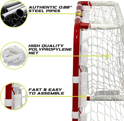 Winnwell Mini Hockey Goal Set - Indoor Hockey Training Equipment - Includes 2 Mini Sticks, 1 Ball, 1 Net Goal & Shooting Target in Saudi Arabia
