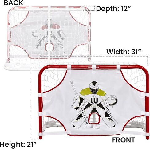 Winnwell Mini Hockey Goal Set - Indoor Hockey Training Equipment - Includes 2 Mini Sticks, 1 Ball, 1 Net Goal & Shooting Target in Saudi Arabia