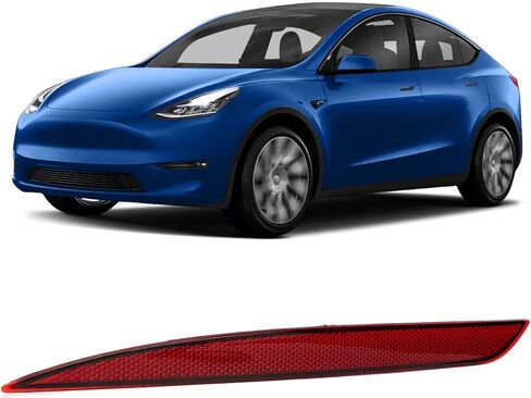 عاكس المصد الخلفي أضواء ماركر حمراء عدسة تقليم لـ Tesla 2020 إلى 2023، عاكس المصد الخلفي عدسة حمراء استبدال ضوء عاكس ذيل السيارة لـ Tesla (يسار 1034342 00 C) in Saudi Arabia