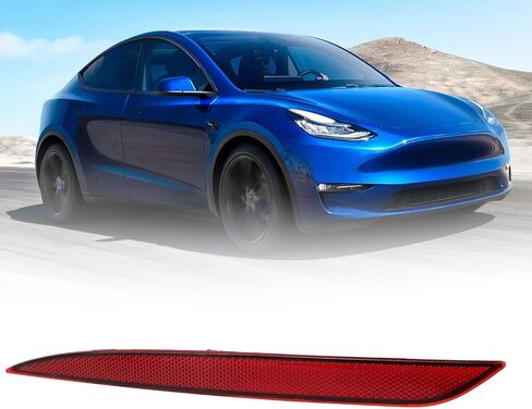 عاكس المصد الخلفي أضواء ماركر حمراء عدسة تقليم لـ Tesla 2020 إلى 2023، عاكس المصد الخلفي عدسة حمراء استبدال ضوء عاكس ذيل السيارة لـ Tesla (يسار 1034342 00 C) in Saudi Arabia