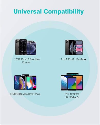 2 حزمة كابل شحن USB C إلى L بطول 6.6أقدام، سلك شاحن فائق السرعة لهاتف iPhone 13 12 11 Pro Max XS XR X 8 وiPad Pro Air Mini ومزامنة البيانات عالية السرعة in Kuwait