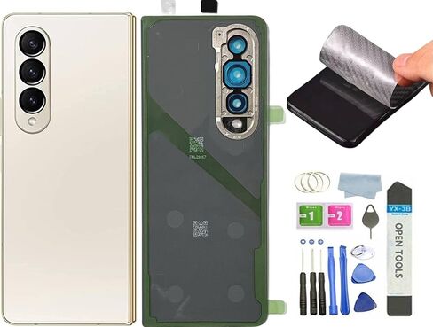 Z Fold 4 Back Glass Replacement for Samsung Galaxy Z Fold 4 Back Cover Glass with Pre-Installed Tape and Camera Lens +Rear Protective Film +Tools (Beige) in Saudi Arabia