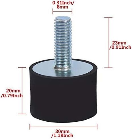 4PCS Rubber Shock Absorbers, Anti Vibration Isolation Mounts Silentblock Car Boat Bobbins (VD20x15 M6x18) in Saudi Arabia