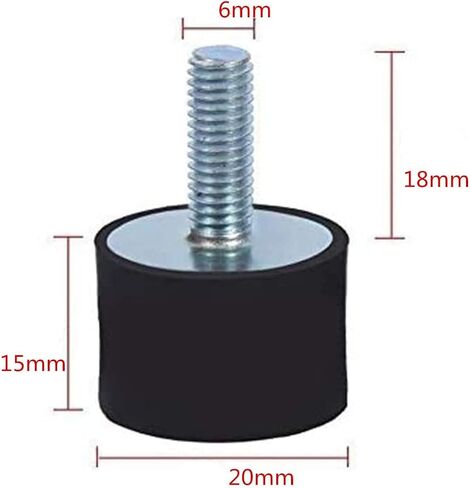4PCS Rubber Shock Absorbers, Anti Vibration Isolation Mounts Silentblock Car Boat Bobbins (VD20x15 M6x18) in Saudi Arabia
