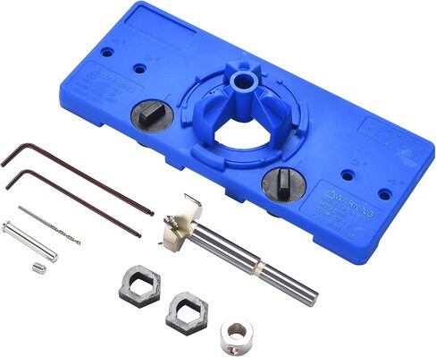 مفصلات بولت بالقطارة مخفية - رقصة الأجهزة لباب الخزانة، الدرج، الرف - قالب حفر فتحة الخزانة - رقصة مفصلة الباب - يجب أن تحتوي على أدوات النجارة - مجموعة أدوات الحفر المفصلي للأرفف in Kuwait