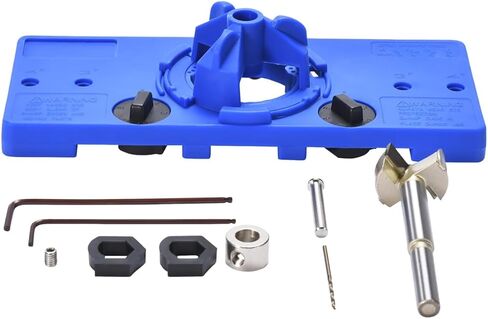 مفصلات بولت بالقطارة مخفية - رقصة الأجهزة لباب الخزانة، الدرج، الرف - قالب حفر فتحة الخزانة - رقصة مفصلة الباب - يجب أن تحتوي على أدوات النجارة - مجموعة أدوات الحفر المفصلي للأرفف in Kuwait