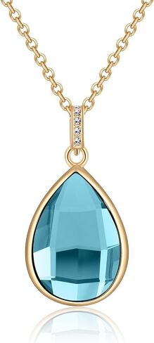 كروكل قلادة على شكل الماء مطلية بالذهب شامبين مصنوعة من الزجاج - NES0020 in Kuwait