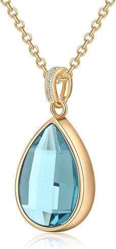 كروكل قلادة على شكل الماء مطلية بالذهب شامبين مصنوعة من الزجاج - NES0020 in Kuwait