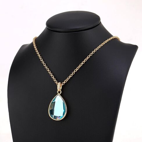 كروكل قلادة على شكل الماء مطلية بالذهب شامبين مصنوعة من الزجاج - NES0020 in Kuwait