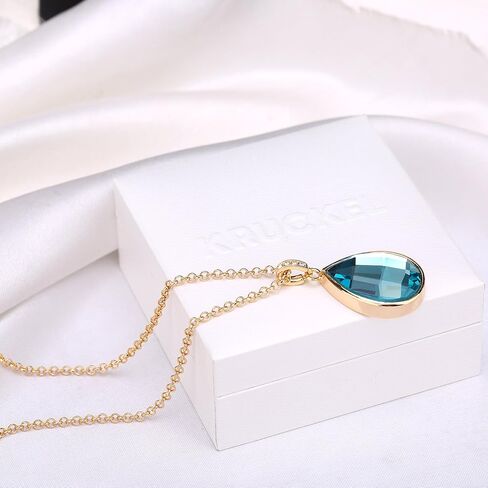 كروكل قلادة على شكل الماء مطلية بالذهب شامبين مصنوعة من الزجاج - NES0020 in Kuwait