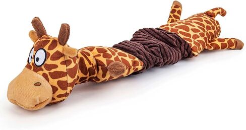 Squeaky Elastic Dog Toy for Boredom, Stuffed Animals Toy with Crinkle Paper, Tough Dog Chew Toy Tug-of-war Toy for Chewers, Interactive Puppy Toy for Small Medium Large Breed (Giraffe) in Saudi Arabia