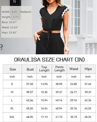 ملابس الصيف النسائية 2 قطعة كم كاب مربوط المحاصيل القمم بنطال ذو قصة أرجل واسعة مجموعات 2024 ملابس الصيف النسائية مجموعات غير رسمية in Kuwait