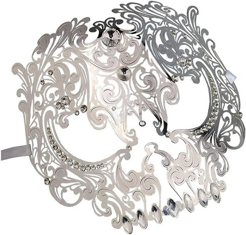 قناع تنكر جمجمة كامل الوجه من Qavctw، قناع تنكري ماردي جراس، قناع معدني للهالوين in Kuwait