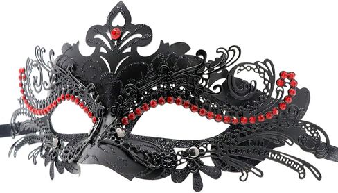 قناع تنكر من Qavctw للنساء أزياء الهالوين نصف قناع كرنفال ماردي غرا قناع للحفلات الراقصة قناع النساء البندقية in Kuwait