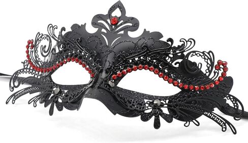 قناع تنكر من Qavctw للنساء أزياء الهالوين نصف قناع كرنفال ماردي غرا قناع للحفلات الراقصة قناع النساء البندقية in Kuwait