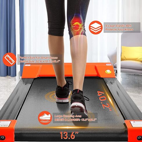 Folding Treadmill 1.5HP Foldable Treadmill with 12 Modes, Compact Mini Treadmill for Home Office, Space Saving Small Treadmill with Large Running Area, LCD Display, Easy to Fold in Kuwait