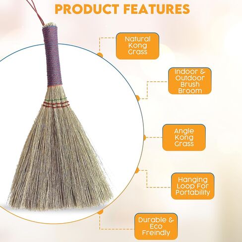 – Small Whisk Broom Handheld Brush Whisks Away Dust, Dirt & Debris Brush Head 9.5-11" L with Nylon Hanger for Easy Storage Perfect for Inddor Outdoor and Car in Saudi Arabia
