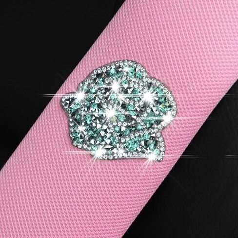 Car Seat Belt Cover, 2 Pack Bling Rhinestones Rose Seatbelt Shoulder Pads, Strap Cover Harness Pad Help Protect Neck and Shoulder for Comfortable Driving, Compatible with All Cars (Black/Black) in Saudi Arabia