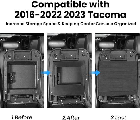 2 قطعة غطاء وحدة التحكم المركزية متوافق مع 2016-2022 2023 ملحقات تويوتا تاكوما الجيل الثالث منظم مسند الذراع صندوق تخزين مخفي 2 في 1 منظم ABS وغطاء جلد PU in Kuwait