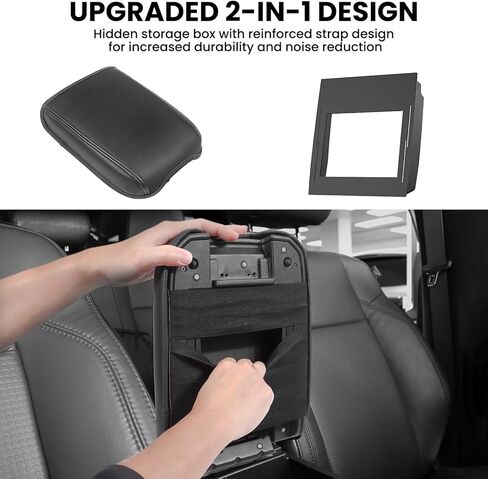 2 قطعة غطاء وحدة التحكم المركزية متوافق مع 2016-2022 2023 ملحقات تويوتا تاكوما الجيل الثالث منظم مسند الذراع صندوق تخزين مخفي 2 في 1 منظم ABS وغطاء جلد PU in Kuwait