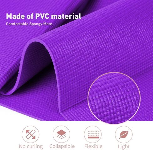 بساط يوجا قابل للطي من JBM مقاس 68 بوصة طول × 24 بوصة عرض × 1/4 بوصة بساط يوجا للسفر سميك لليوجا والبيلاتيس والتأمل والتدريبات على الأرض in Kuwait