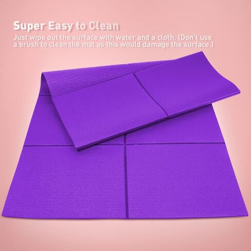 بساط يوجا قابل للطي من JBM مقاس 68 بوصة طول × 24 بوصة عرض × 1/4 بوصة بساط يوجا للسفر سميك لليوجا والبيلاتيس والتأمل والتدريبات على الأرض in Kuwait