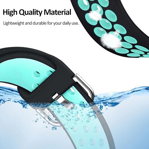 Mosstek متوافق مع Fitbit Versa 2 Bands/Fitbit Versa Lite Bands للرجال والنساء، أربطة سيليكون رياضية لـ Versa/Versa 2 Bands للنساء والرجال متوافقة مع Fitbit Versa Lite Bands، عبوتان، كبير-01 in Kuwait