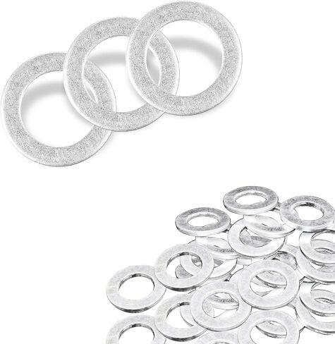 50PCS Engine Aluminum Oil Drain Plug Screw Washer, Oil Drain Plug Gasket Washer Crush Seal, Compatible with Honda, Replaces # 94109-14000, Used for Oil Change in Saudi Arabia