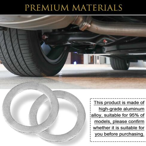 50PCS Engine Aluminum Oil Drain Plug Screw Washer, Oil Drain Plug Gasket Washer Crush Seal, Compatible with Honda, Replaces # 94109-14000, Used for Oil Change in Saudi Arabia