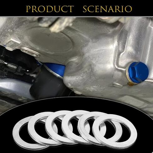 50PCS Engine Aluminum Oil Drain Plug Screw Washer, Oil Drain Plug Gasket Washer Crush Seal, Compatible with Honda, Replaces # 94109-14000, Used for Oil Change in Saudi Arabia