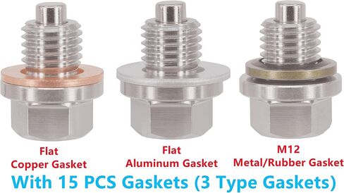 5PCS M12x1.25 Stainless Steel Magnetic Engine Oil Drain Plug Compatible with Toyota, Lexus, Nissan, Infiniti, Replace 90341-12012, 11128-01M00, 11026-01M02, 90430-12031 in Saudi Arabia