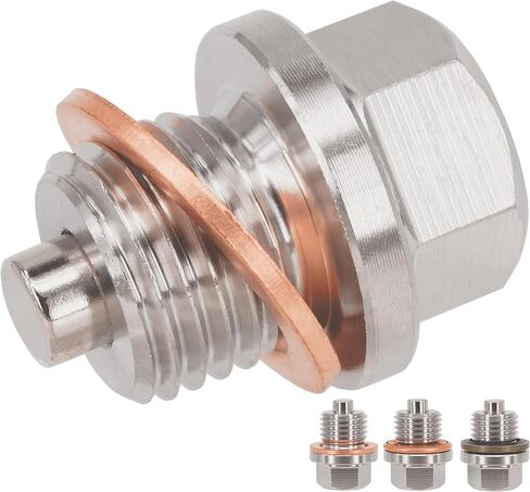 5PCS M12x1.25 Stainless Steel Magnetic Engine Oil Drain Plug Compatible with Toyota, Lexus, Nissan, Infiniti, Replace 90341-12012, 11128-01M00, 11026-01M02, 90430-12031 in Saudi Arabia