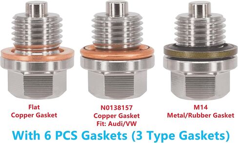 5PCS M12x1.25 Stainless Steel Magnetic Engine Oil Drain Plug Compatible with Toyota, Lexus, Nissan, Infiniti, Replace 90341-12012, 11128-01M00, 11026-01M02, 90430-12031 in Saudi Arabia